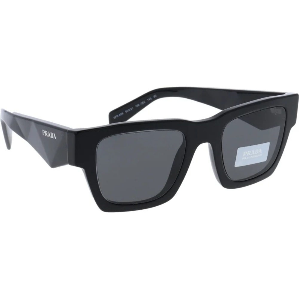 NEW PRADA SQUARE PRA06S 16K08Z SUNGLASSES PRADA PR A06S 16K08Z BLACK - Picture 3 of 6